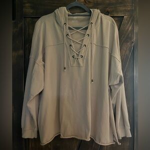 Aerie Lace Up Hoodie